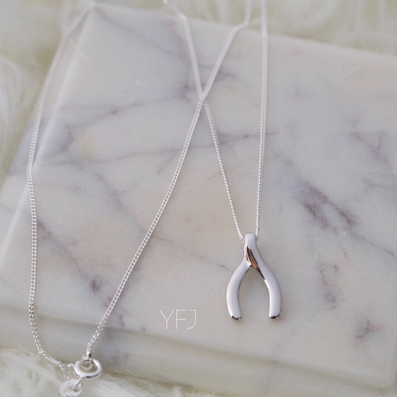 Jewelry - 100% Sterling Silver Wishbone Necklace